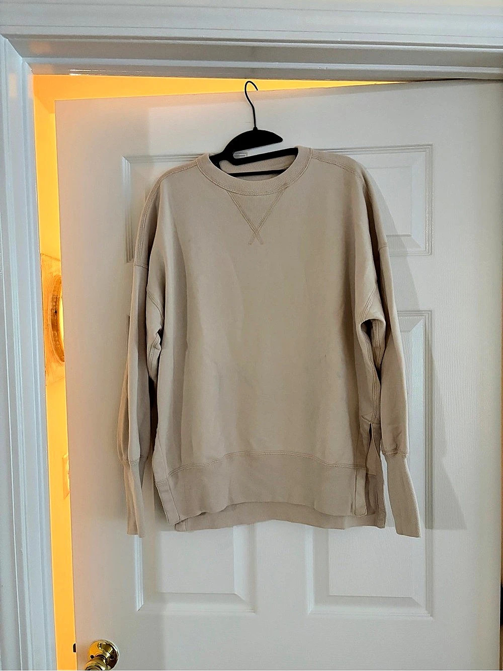 Abercrombie & Fitch Soft A&F Collection Crewneck Sweatshirt Beige Small